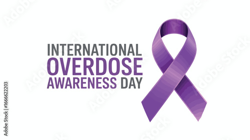 International Overdose Awareness Day Purple Ribbon Support Awareness