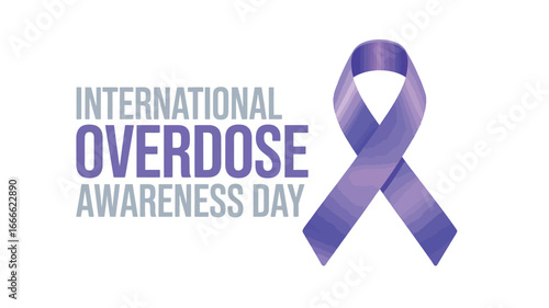 International Overdose Awareness Day Purple Ribbon Support Awareness