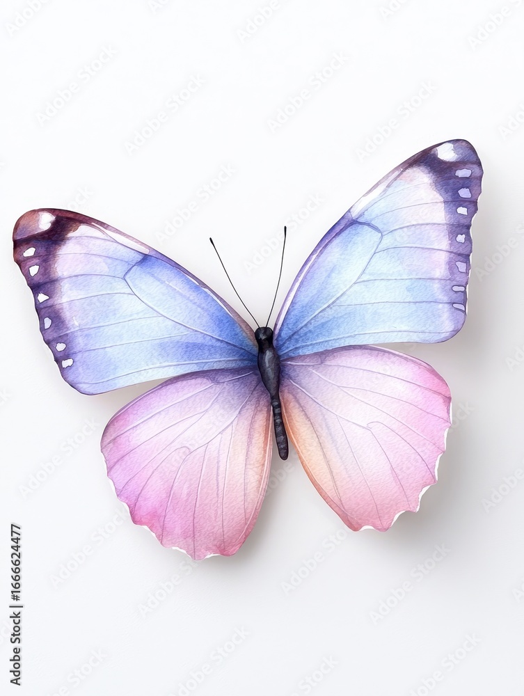 Obraz premium Watercolor colorful butterflies isolated butterfly on. Vibrant aquarelle painted lepidoptera unique insect on white vivid chroma artistic fauna winged beauty decorative element