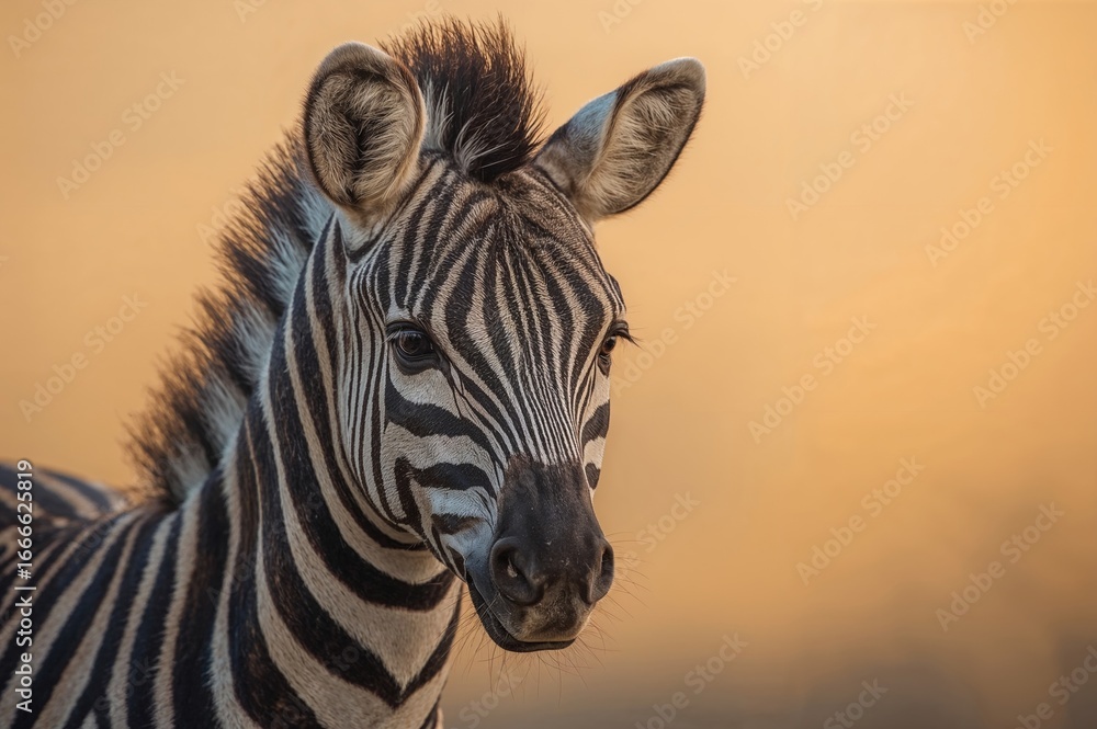 Naklejka premium Silhouetted close-up of a zebra
