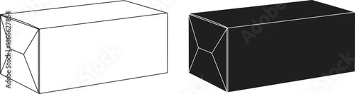 Find black and white box packaging mockup vector design template