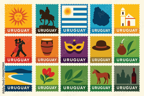 Uruguay Stamp Collection National Symbols Culture Heritage