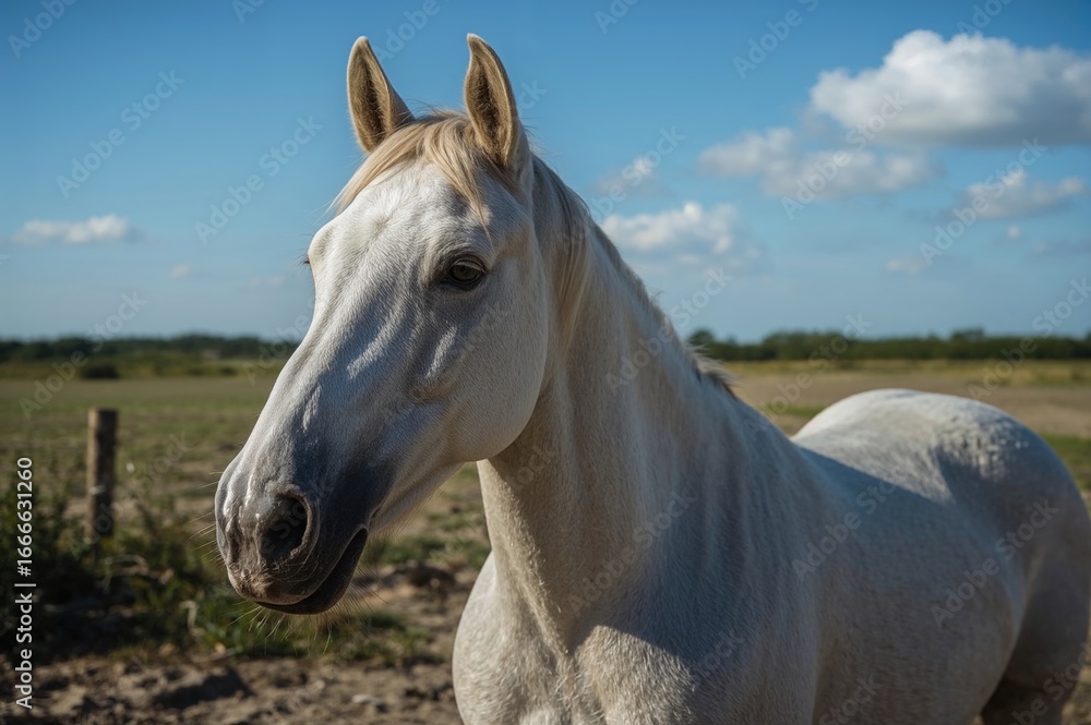 Fototapeta premium Adult Camargue Horse Close-Up