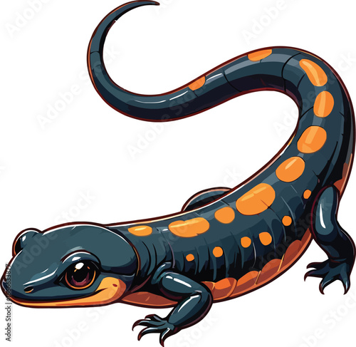 Cute cartoon a illustrator vector salamander
