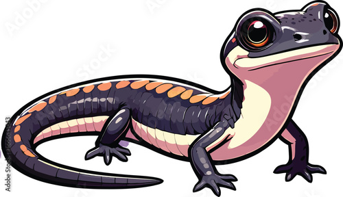 Cute cartoon a illustrator vector salamander
