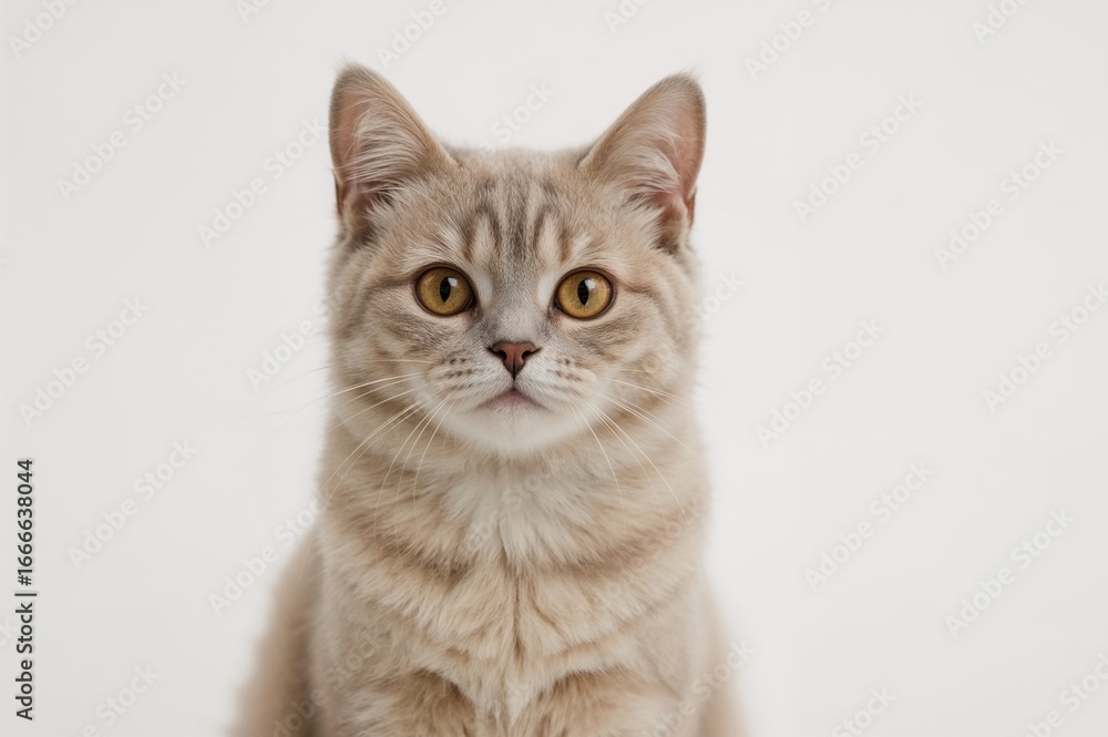 Obraz premium Feline poised against a plain white backdrop