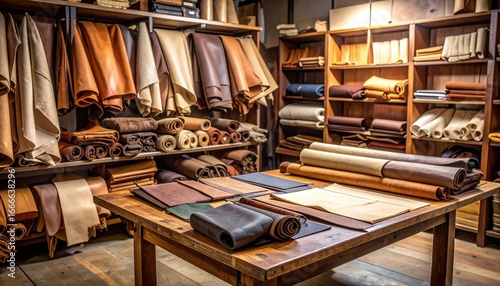 Leather Display In Workshop