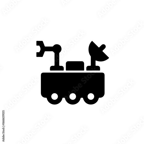Sleek space rover icon ready for exploration and discovery, perfect for science and technology ventures