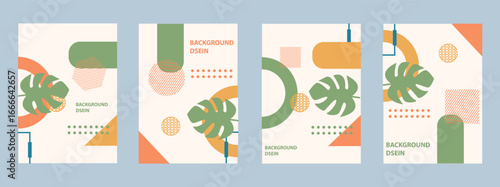 Collection of minimal abstract covers. Colorful and geometric vector backgrounds.