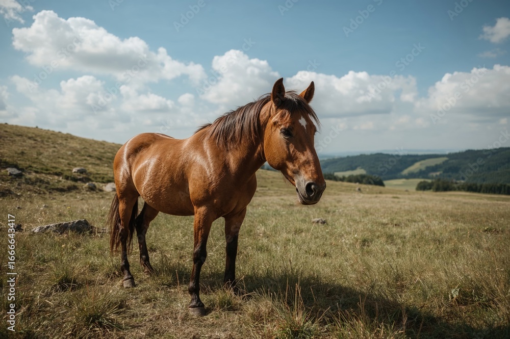 Fototapeta premium Dark Bay Hucul Stallion
