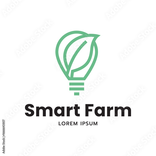 Innovative Farming Logo Concept with Leaf Shape