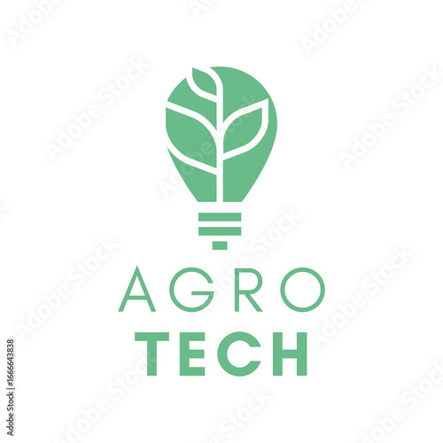 Innovative Farming Logo Concept with Leaf Shape