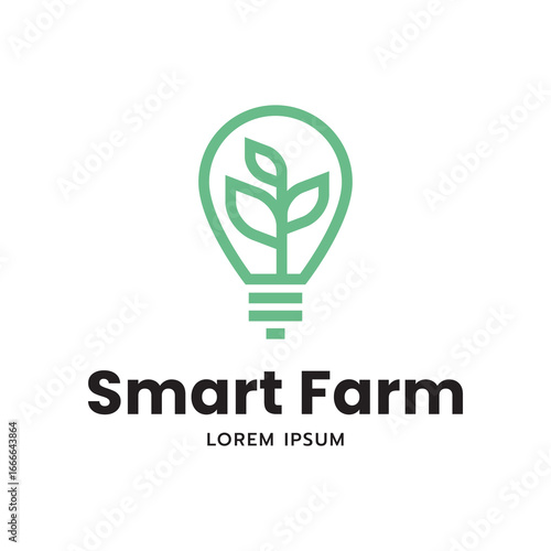 Innovative Farming Logo Concept with Leaf Shape