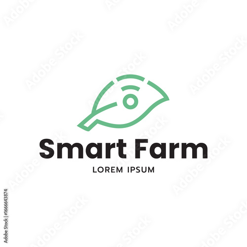 Innovative Farming Logo Concept with Leaf Shape