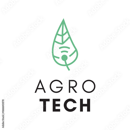 Innovative Farming Logo Concept with Leaf Shape