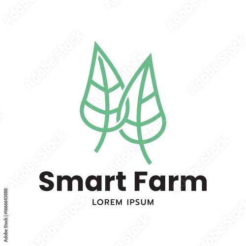 Innovative Farming Logo Concept with Leaf Shape