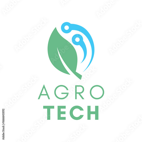 Innovative Farming Logo Concept with Leaf Shape