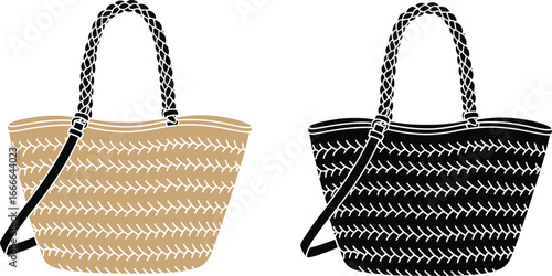Straw tote bag summer fashion accessory beach bag shopping bag design