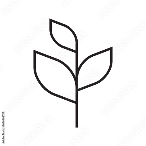 Organic Plant Icon for Botanical Concepts