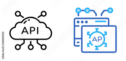 API Icon for Software, Development, Integration, Technology, and Web Services