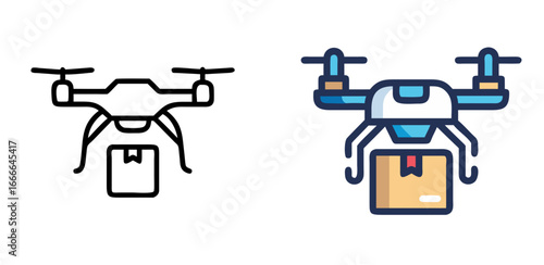 Drone Delivery Icon Design for Logistics, E-Commerce, and Modern Shipping