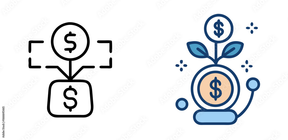 Investment Icon Design for Finance, Business, and Wealth Management Investment Icon Design for Finance, Business, and Wealth Management