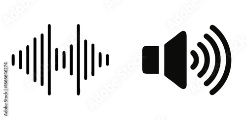 Foto Sound Wave Icon for Audio, Music, Voice, Signal and Multimedia Visualization