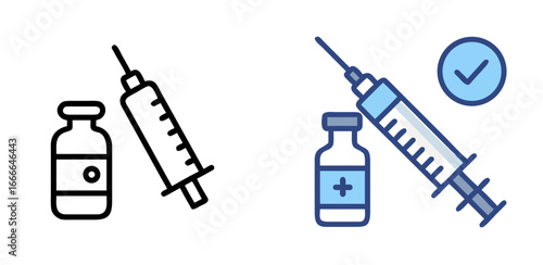 Vaccine Icon for Immunization, Health, Medical Care and Disease Protection