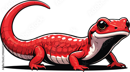 Cute cartoon a illustrator vector salamander