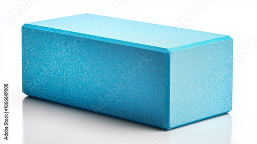 On white background yoga foam block.

