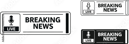 Breaking news live stream vector design for news and media usage