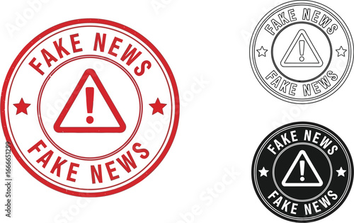 Fake news alert stamp vector design for social media and websites