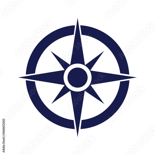Wallpaper Mural Circular Compass Logo Icon in Navy Blue with Direction Symbol Torontodigital.ca