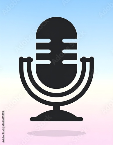 Simple microphone icon on a gradient background (1)