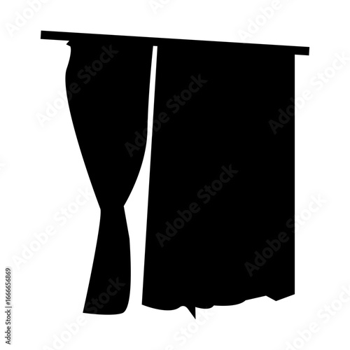 black and white curtain for home vector illustration