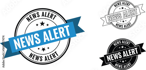 News alert vector graphic for breaking news and urgent updates