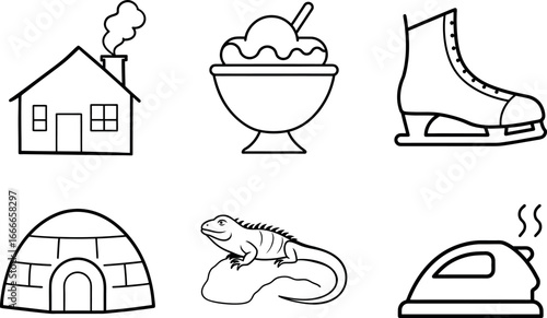 Winter Holiday and Travel Equipment Icon Set