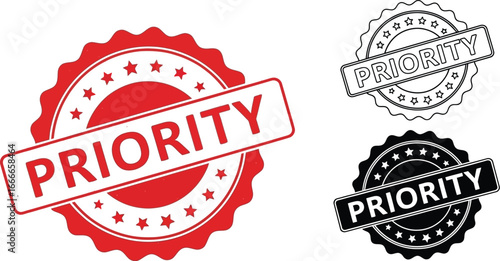 Priority stamp vector set for business urgent important design
