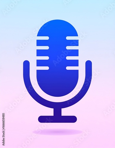 Simple microphone icon on gradient background