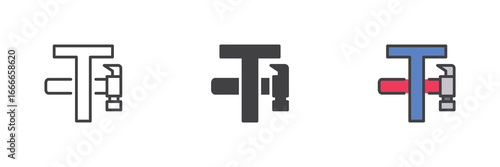 Typography repair icon set pack ? line, solid, filled outline, different style