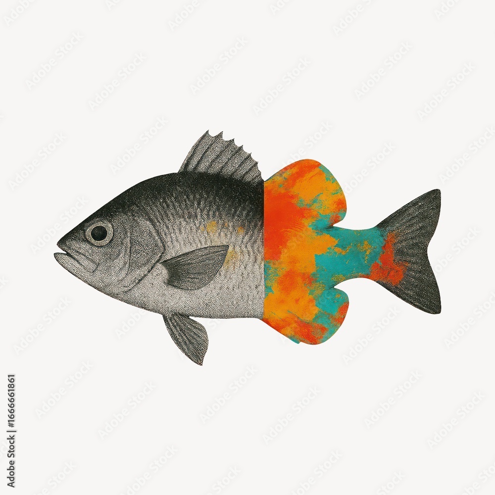Fototapeta premium Artistic fish with colorful tail