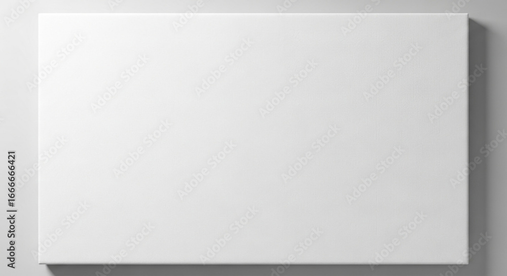 Fototapeta premium Blank white canvas on a light gray background, perfect for creative projects and design mockups