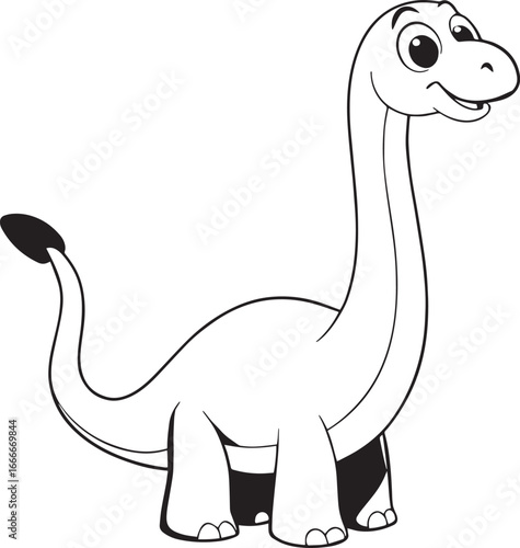 Cute cartoon dinosaur isolated on white background