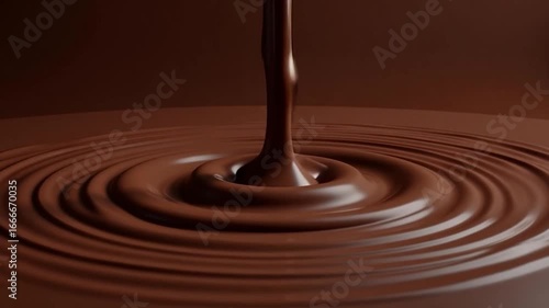 melted chocolate dripping with ripple, dark chocolate animation