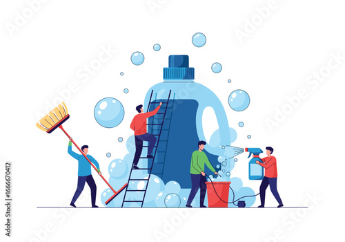 Teamwork for sparkling cleanliness achieving pristine results