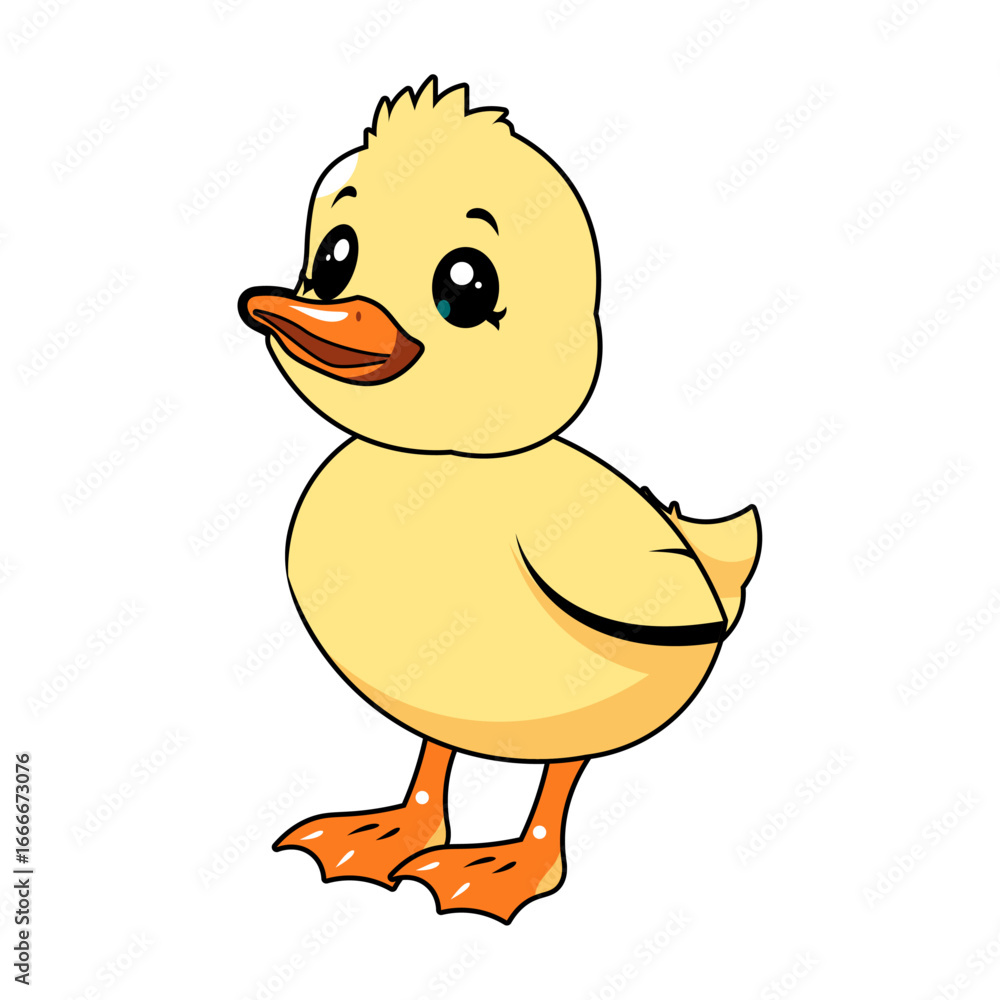 Fototapeta premium Cute duckling line art vector for t shirt design.