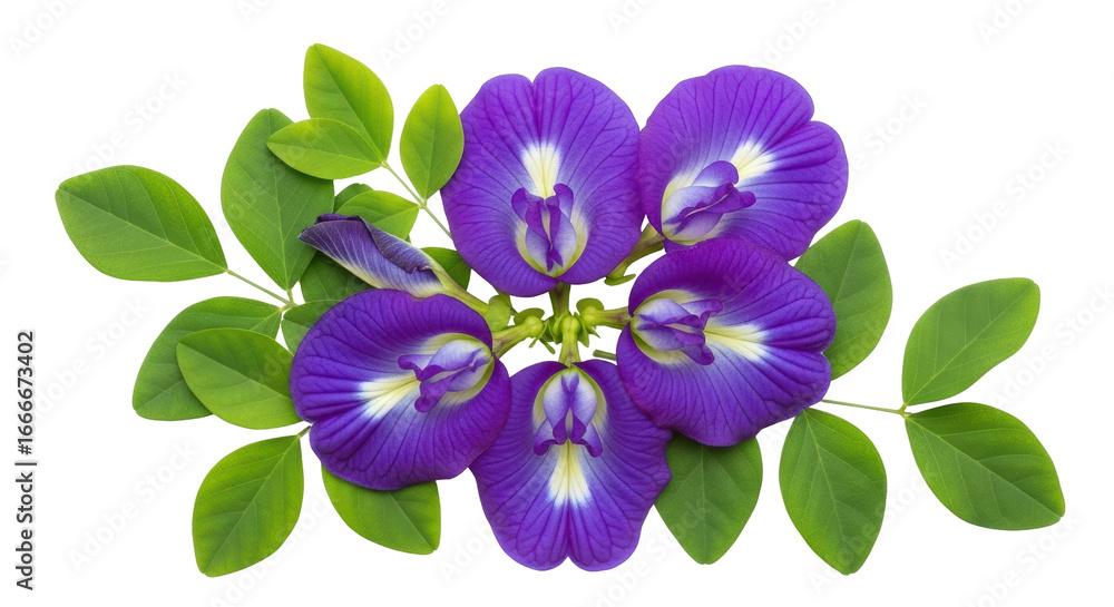 Fototapeta premium Isolated Butterfly Pea Flowers Group