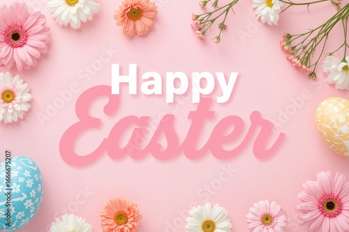 Festive Easter Greeting Card with Message - Joyful Easter