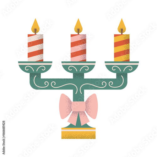 Christmas candlestick with burning candles