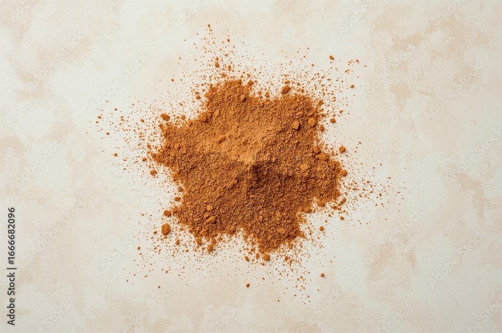 Ground cinnamon sprinkled on a textured surface Ground cinnamon sprinkled on a textured surface